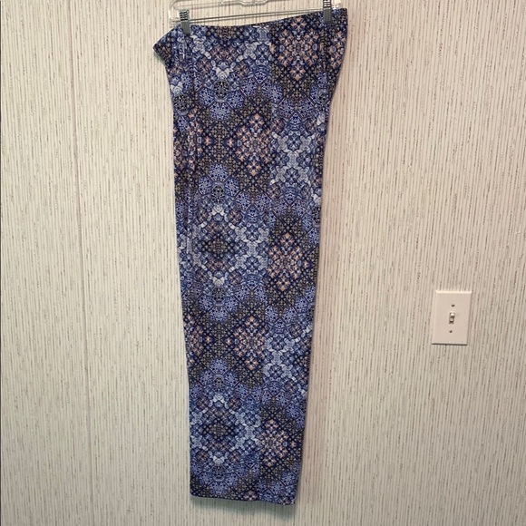 Geometric Blue Wide-Leg Alyx Large Women Pull on  Pant - Picture 5 of 6